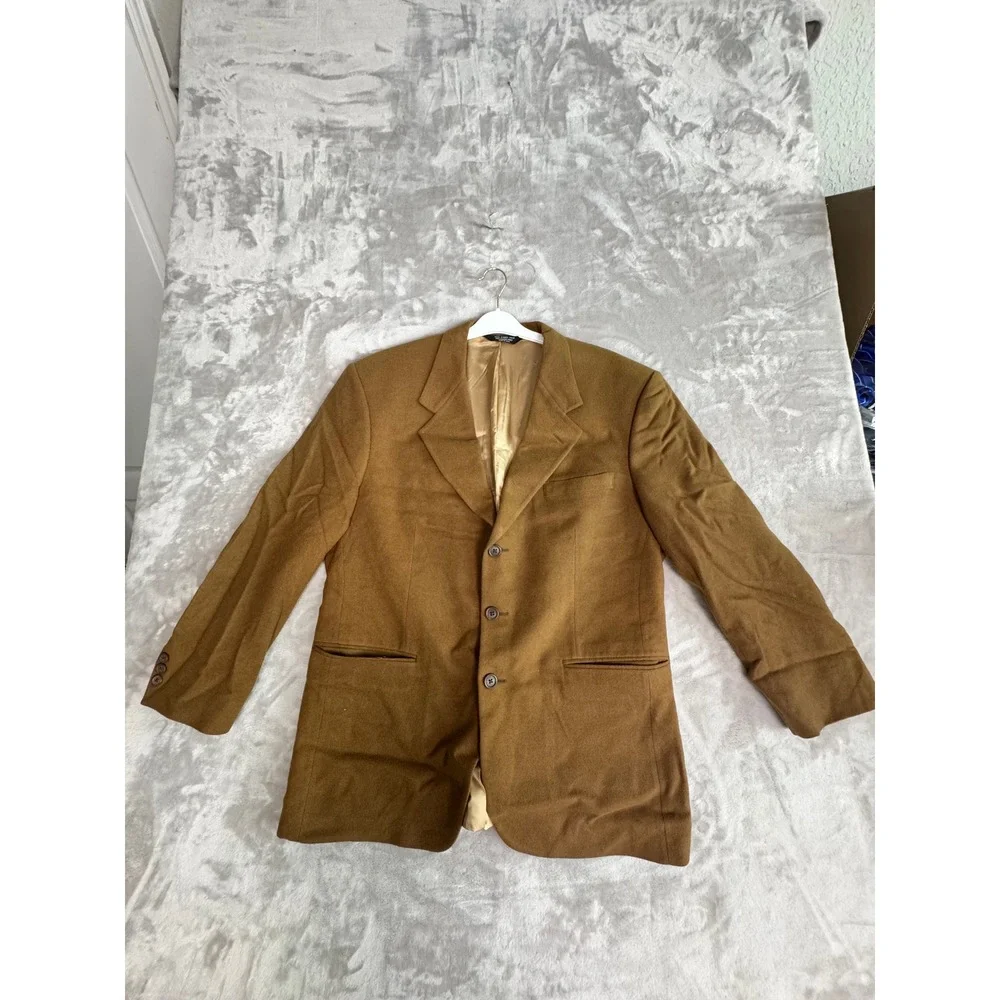 Mens 100% Camel‎ Hair Blazer Jacket Brown Classic Made in USA Excellent 41 R